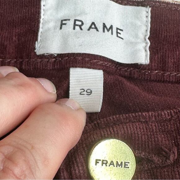 Frame Corduroy Le High Skinny Pants - BURGUNDY Bordeaux - Picture 2 of 8